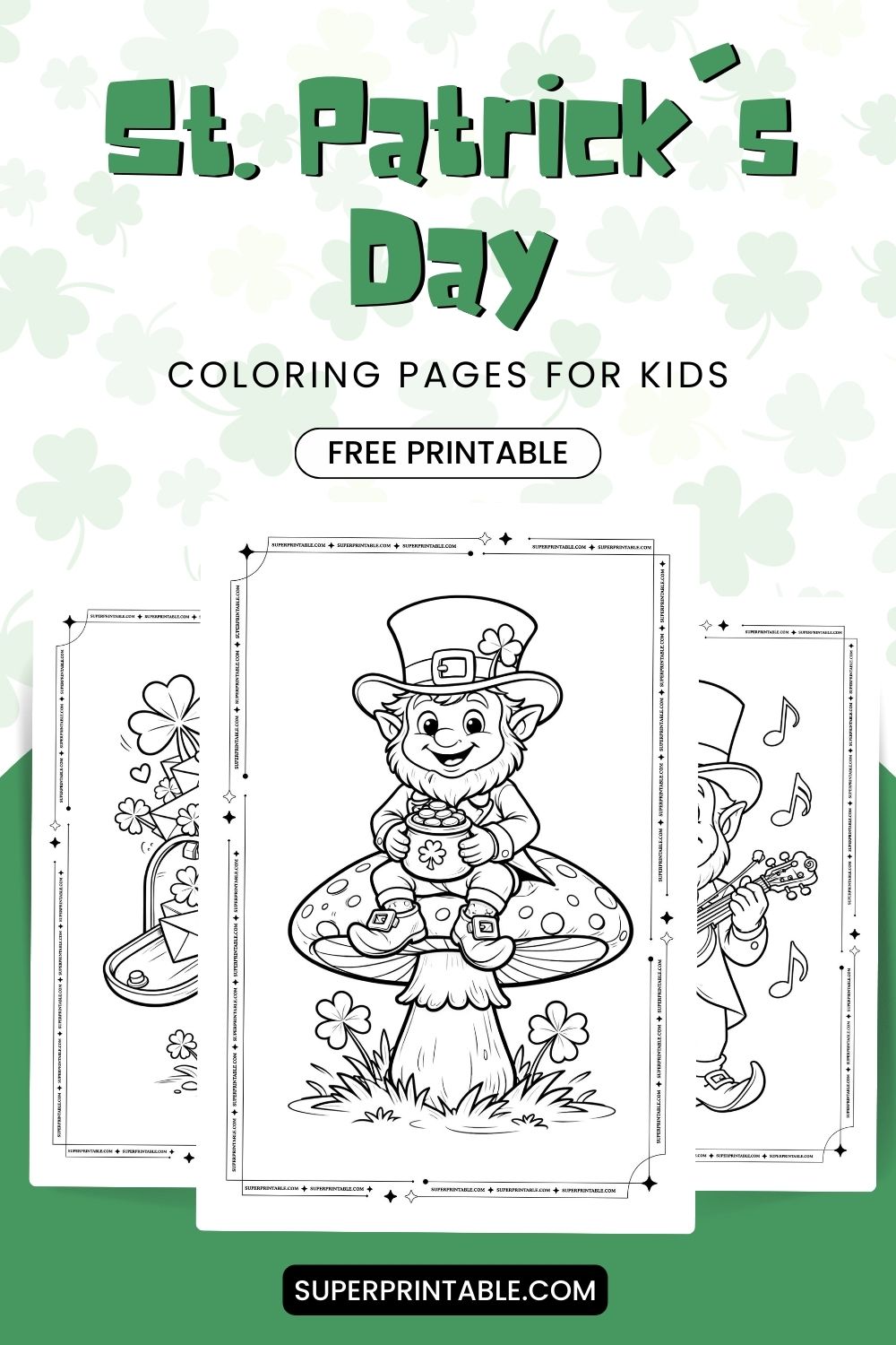 20+ St. Patrick's Day Coloring For Kids Pinterest Image