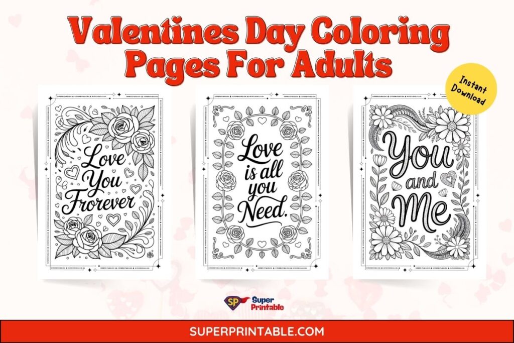 35 Valentines Day Coloring Pages For Adults (Free PDF Printables)