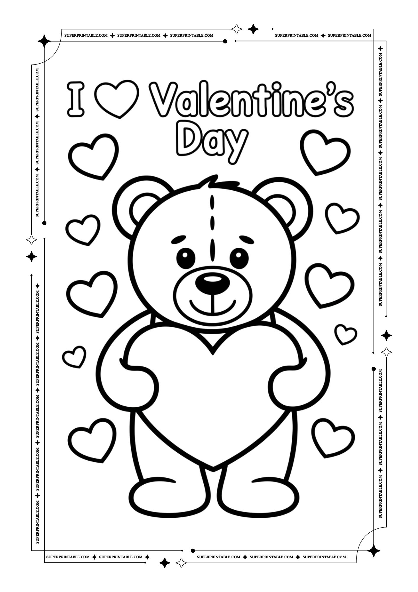Adorable Valentines Coloring Pages 1
