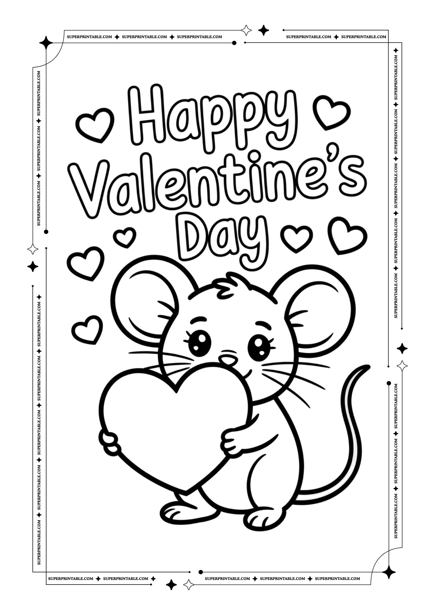 Adorable Valentines Coloring Pages 3