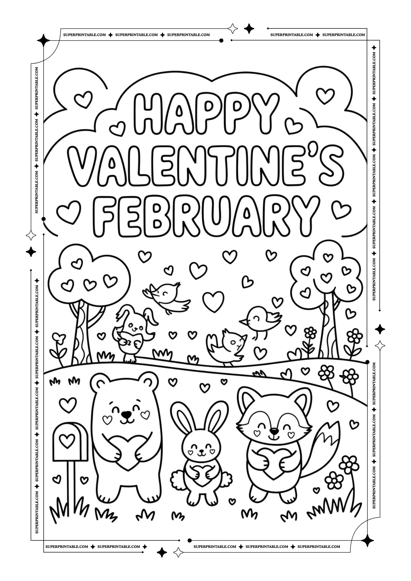 Adorable Valentines Coloring Pages 7