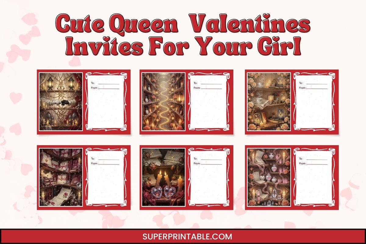 FREE Cute Queen Valentines Invites For Your Girl