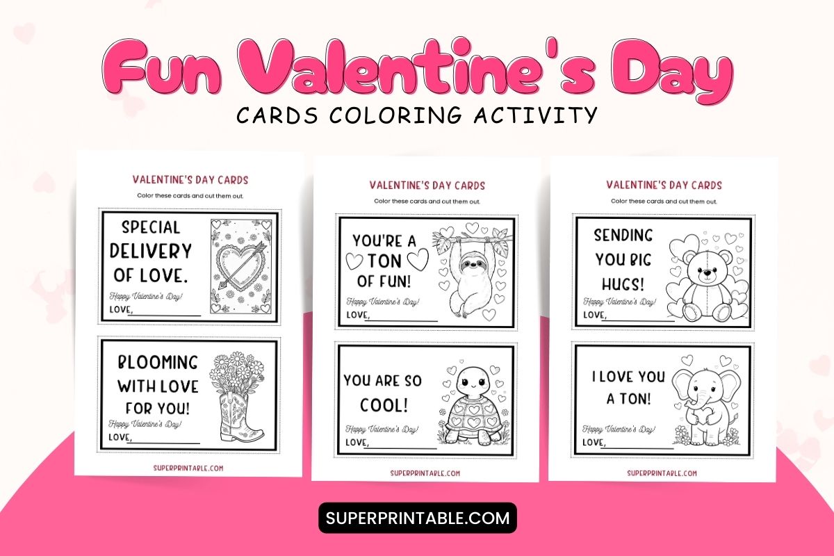 Fun Valentine’s Day Cards Coloring Activity