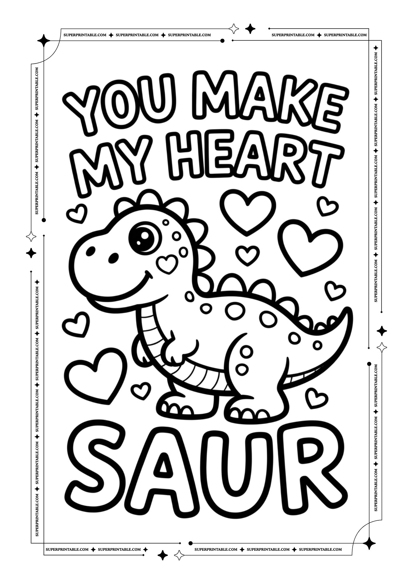 Funny Valentines Puns Coloring Pages 7