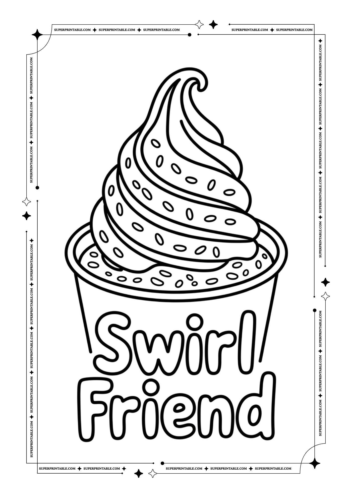 Ice Cream & Soda Valentines Puns Coloring Pages 5