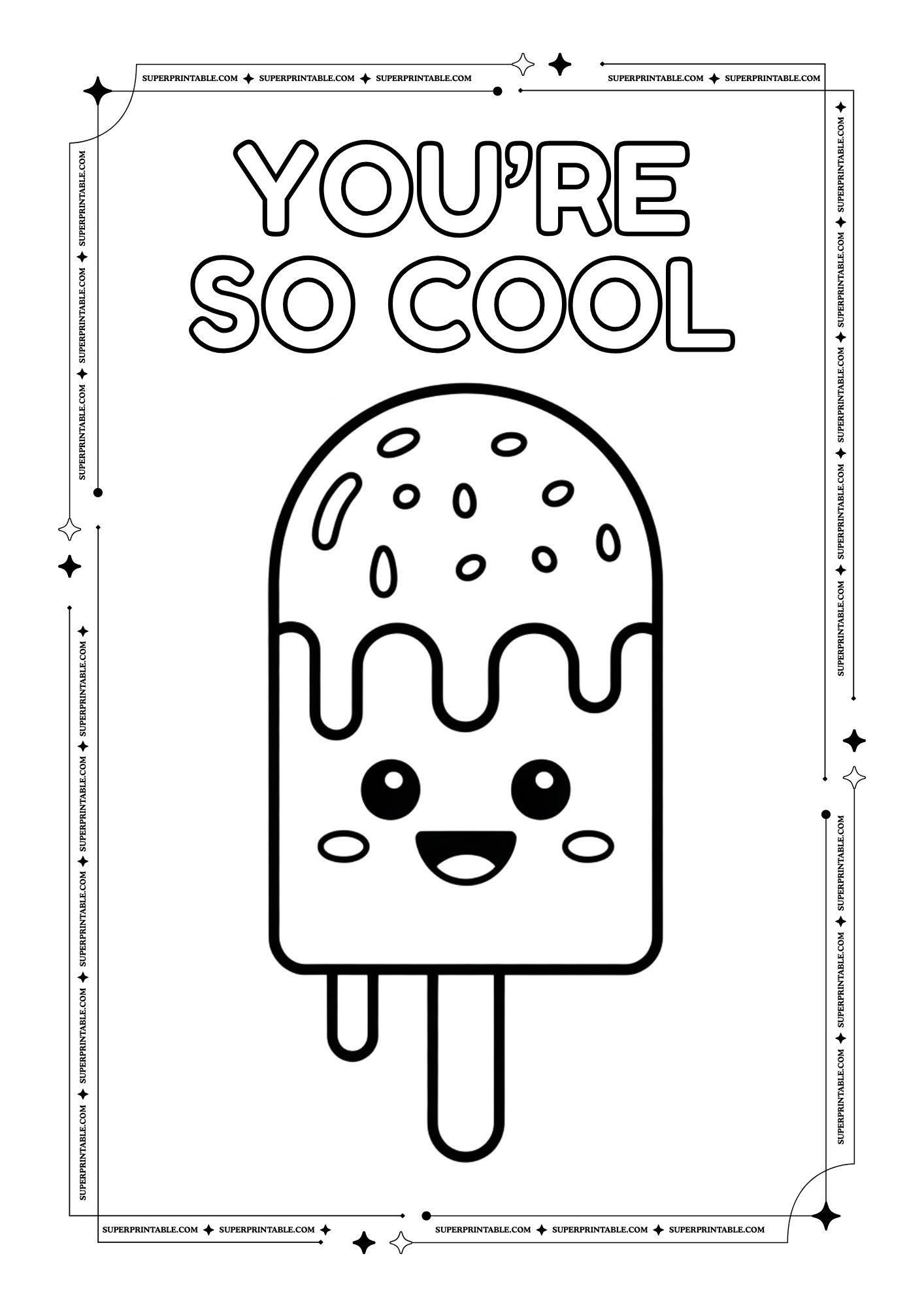 Ice Cream & Soda Valentines Puns Coloring Pages 8