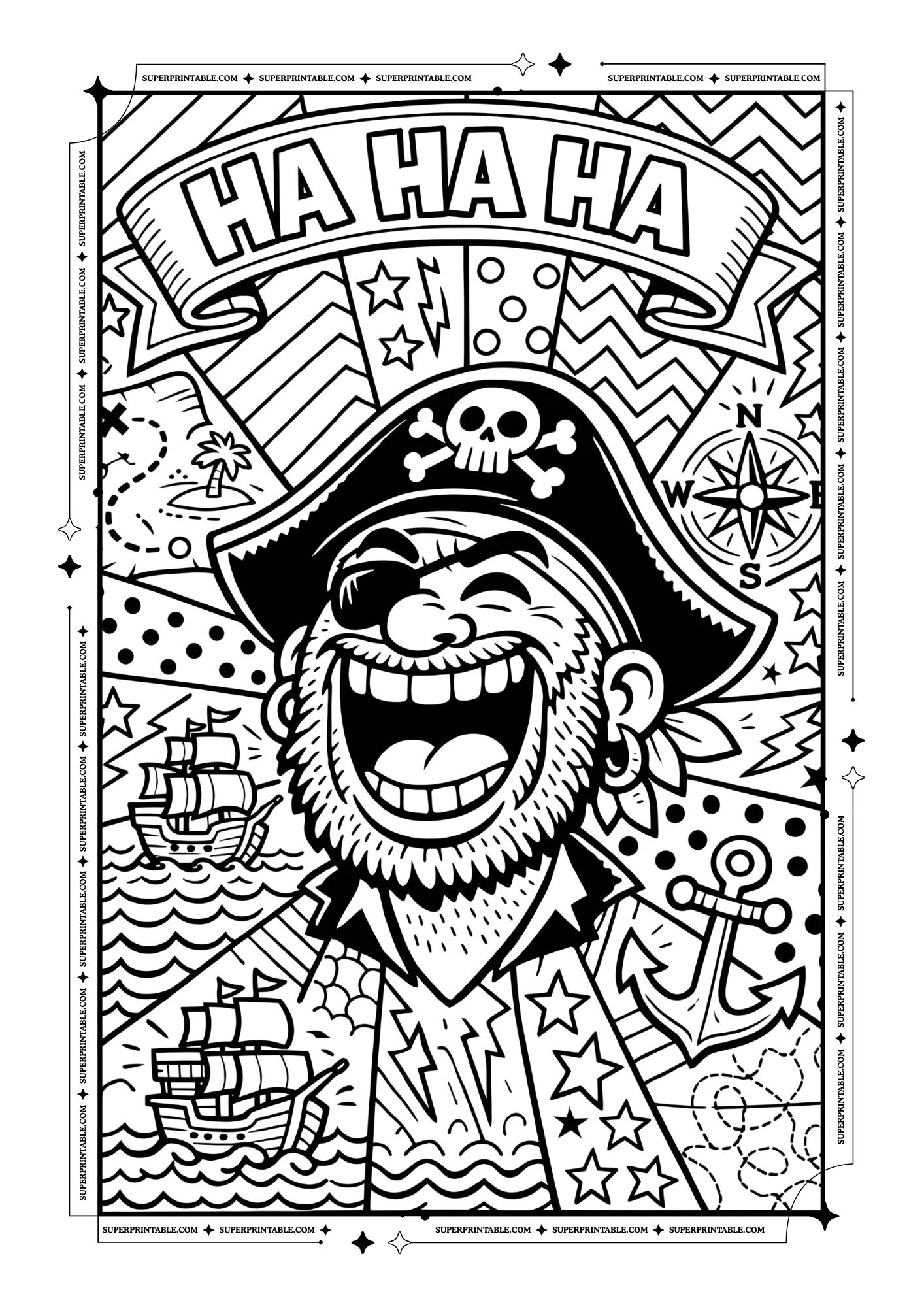 Pirate Pop Art Coloring Pages 6
