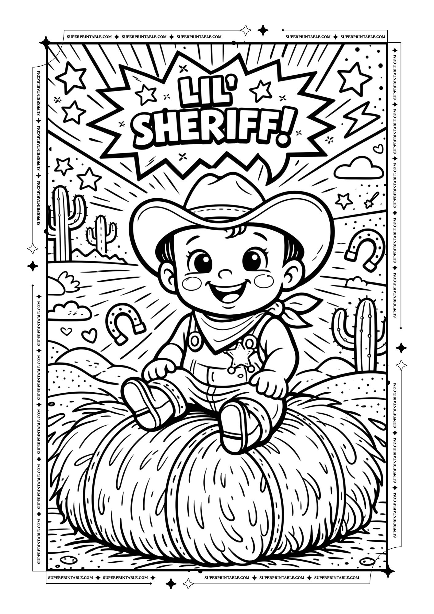 Pop Art Cowboys Coloring Pages For Kids & Adults 4
