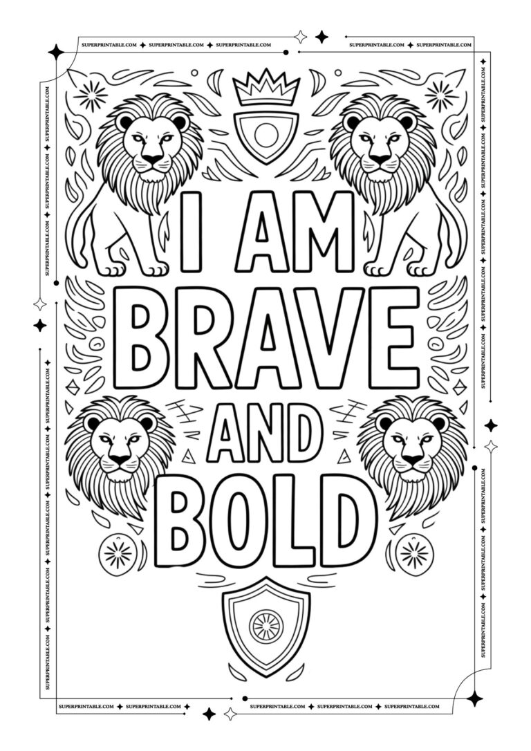20 Positive Affirmation Self Esteem Coloring Pages For Adults