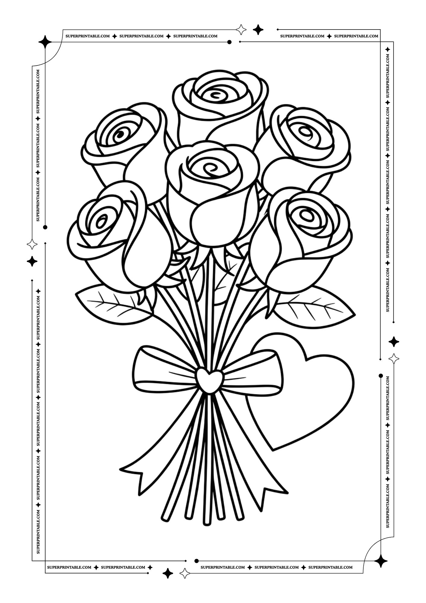 Simple Valentines Coloring Pages 4