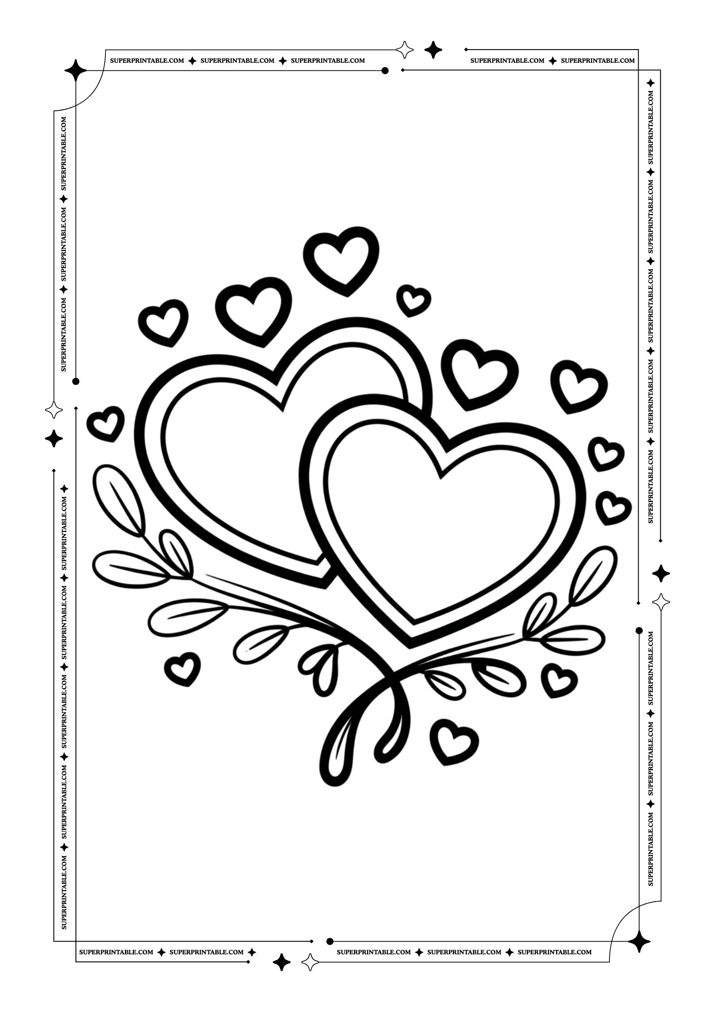 Simple Valentines Coloring Pages 6