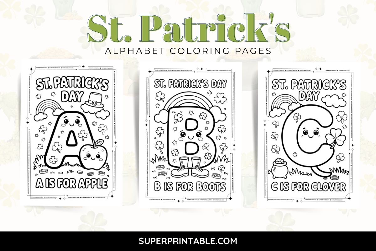 St. Patrick’s Alphabet Coloring Pages