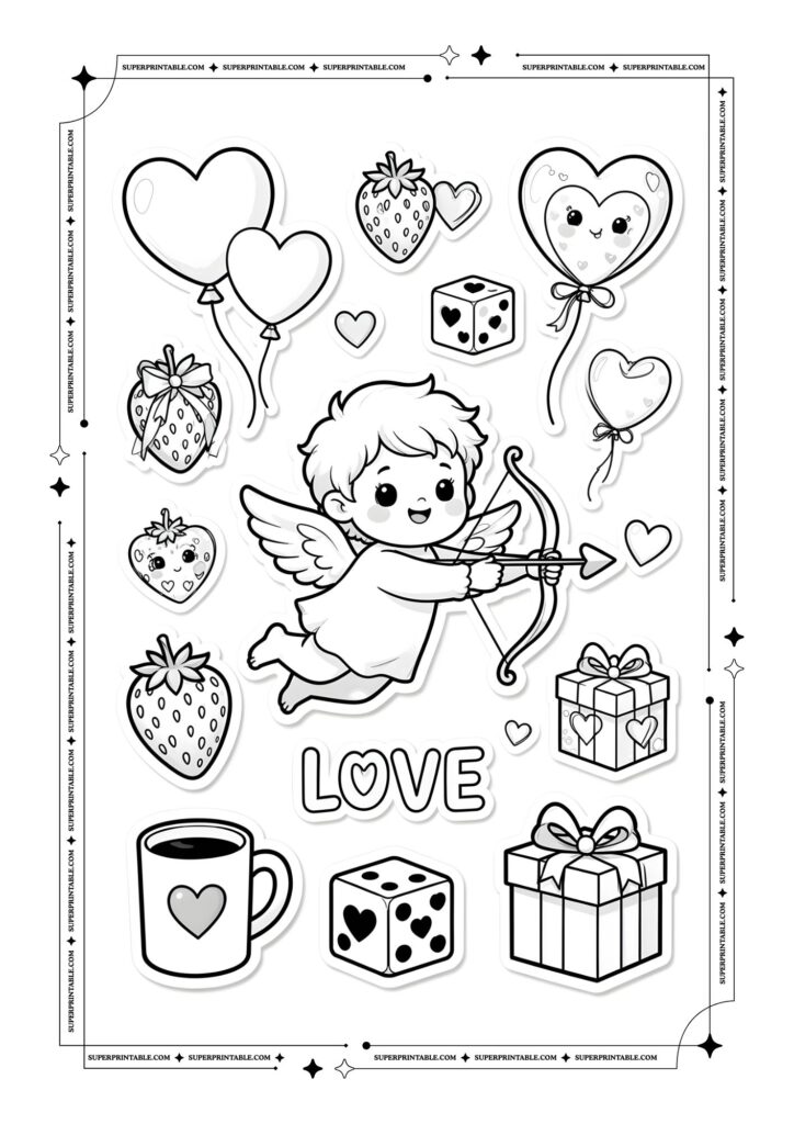 Valentines Sticker Coloring Pages 5