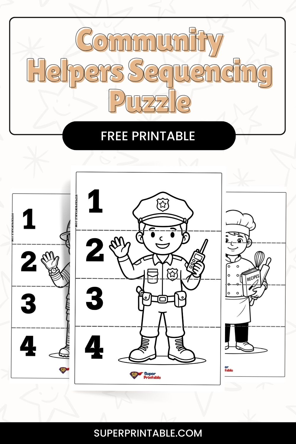 10+ Community Helpers Sequencing Puzzle Pinterest Image
