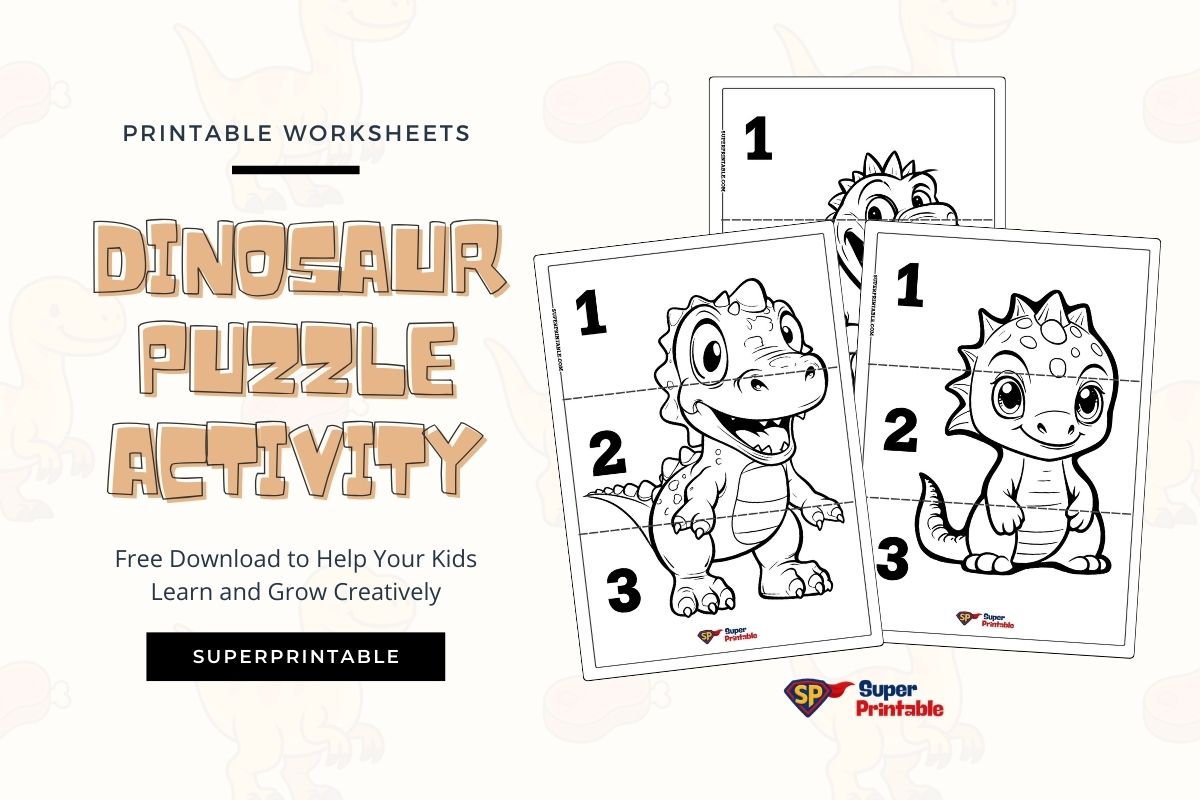 10 Dinosaur Puzzle Activity Pack