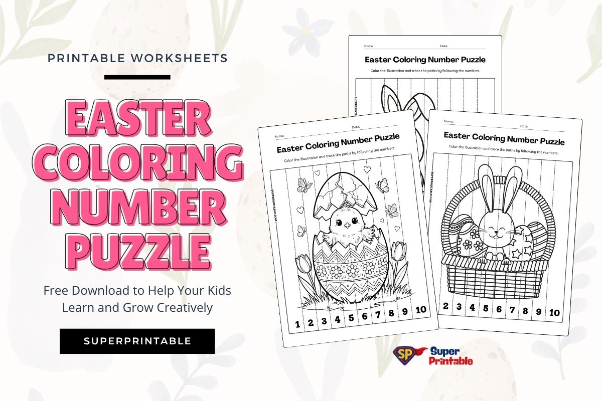 10 Easter Coloring Number Puzzle