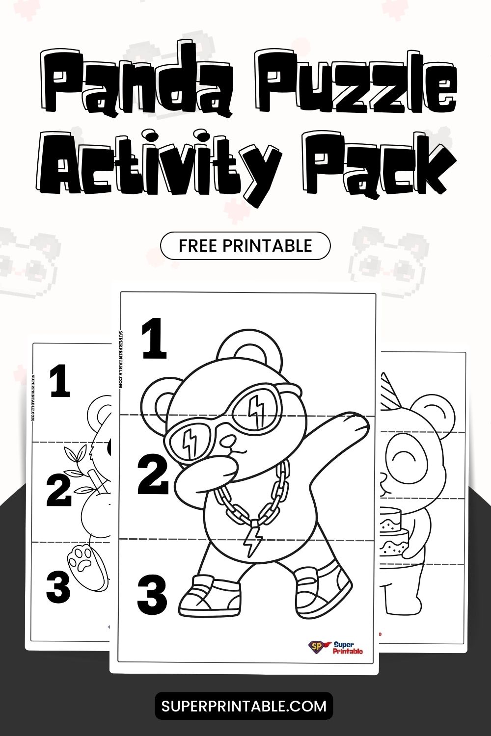 10 Panda Puzzle Activity Pack Pinterest Image