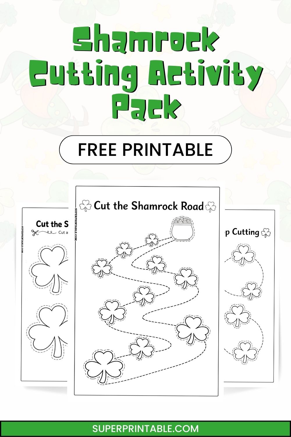 10+ Shamrock Cutting Activity Pack Pinterest Image