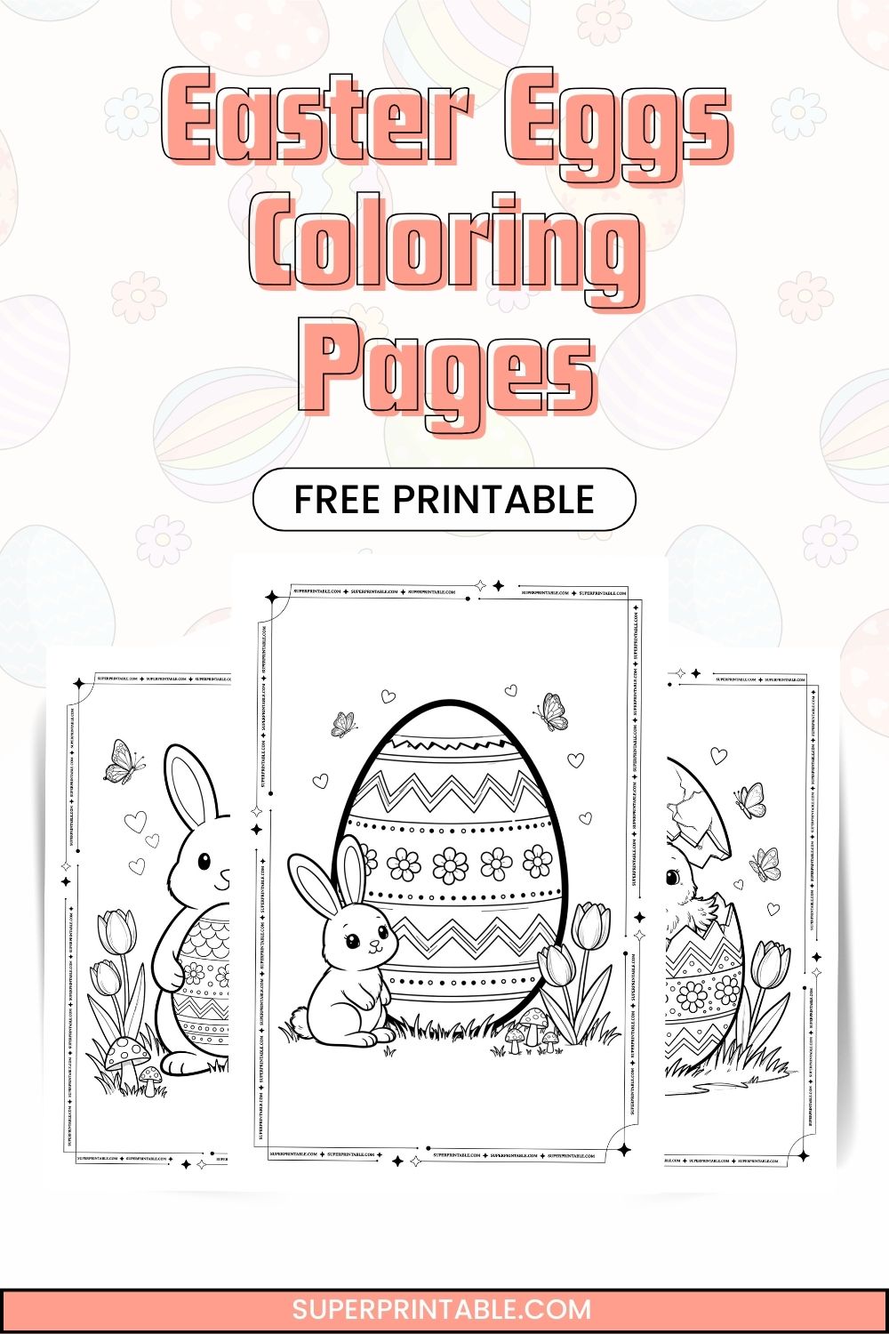 12+ Easter Eggs Coloring Pages Pinterest Image