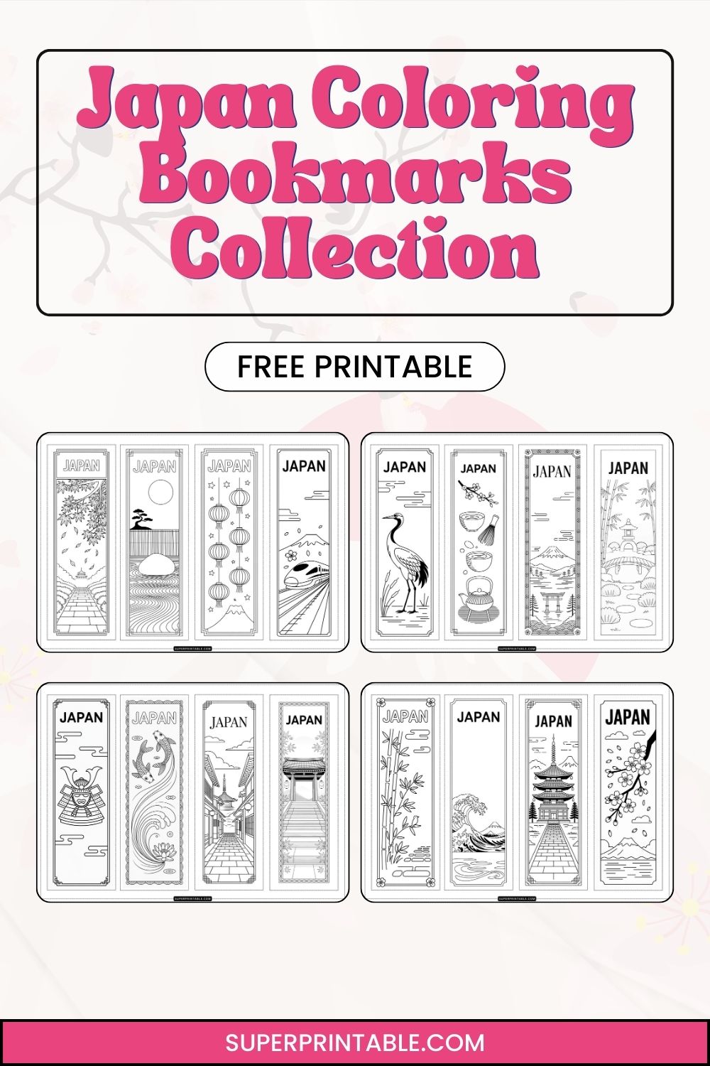 15+ Japan Coloring Bookmarks (Free PDF Printables)