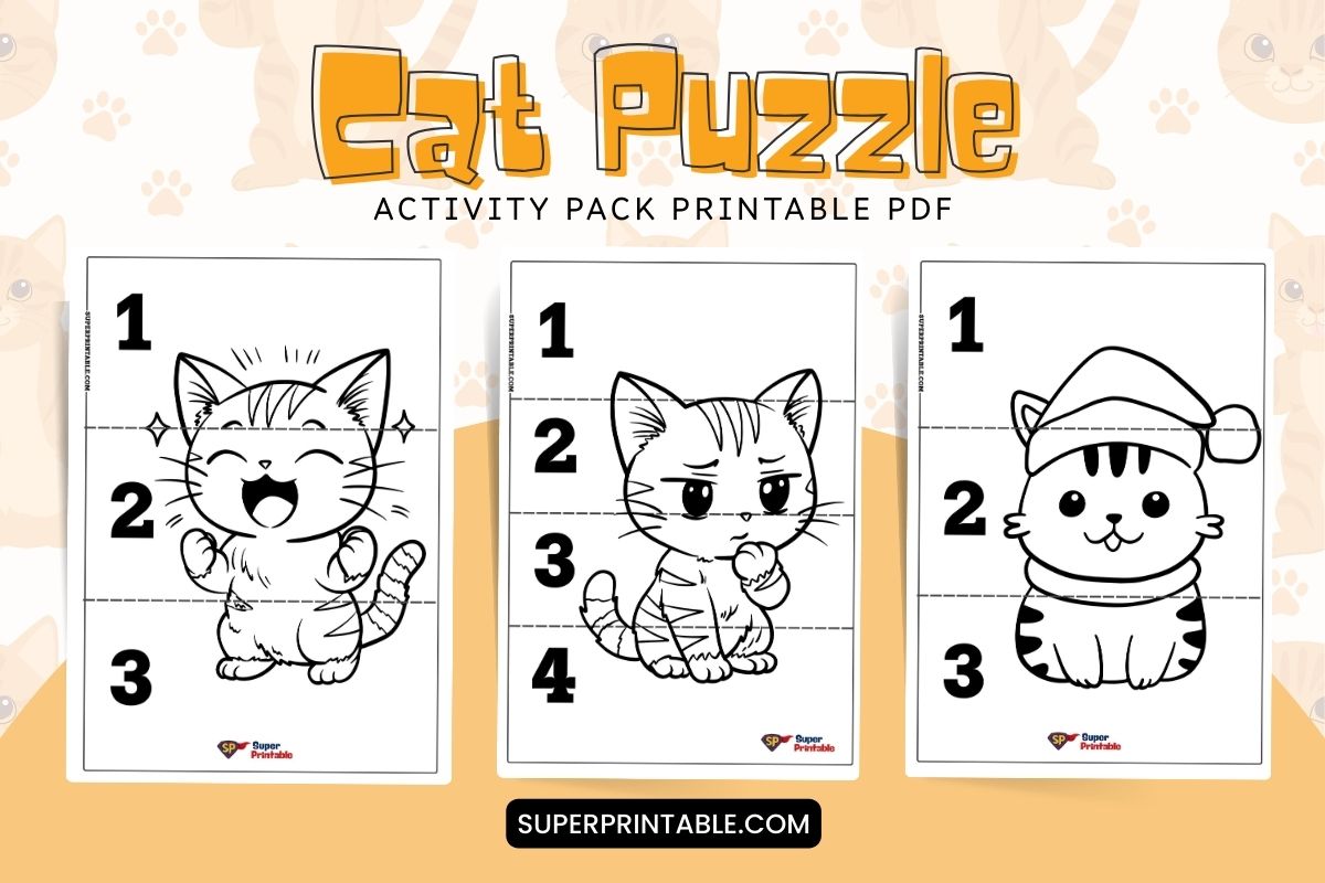 8 Cat Puzzle Activity Pack