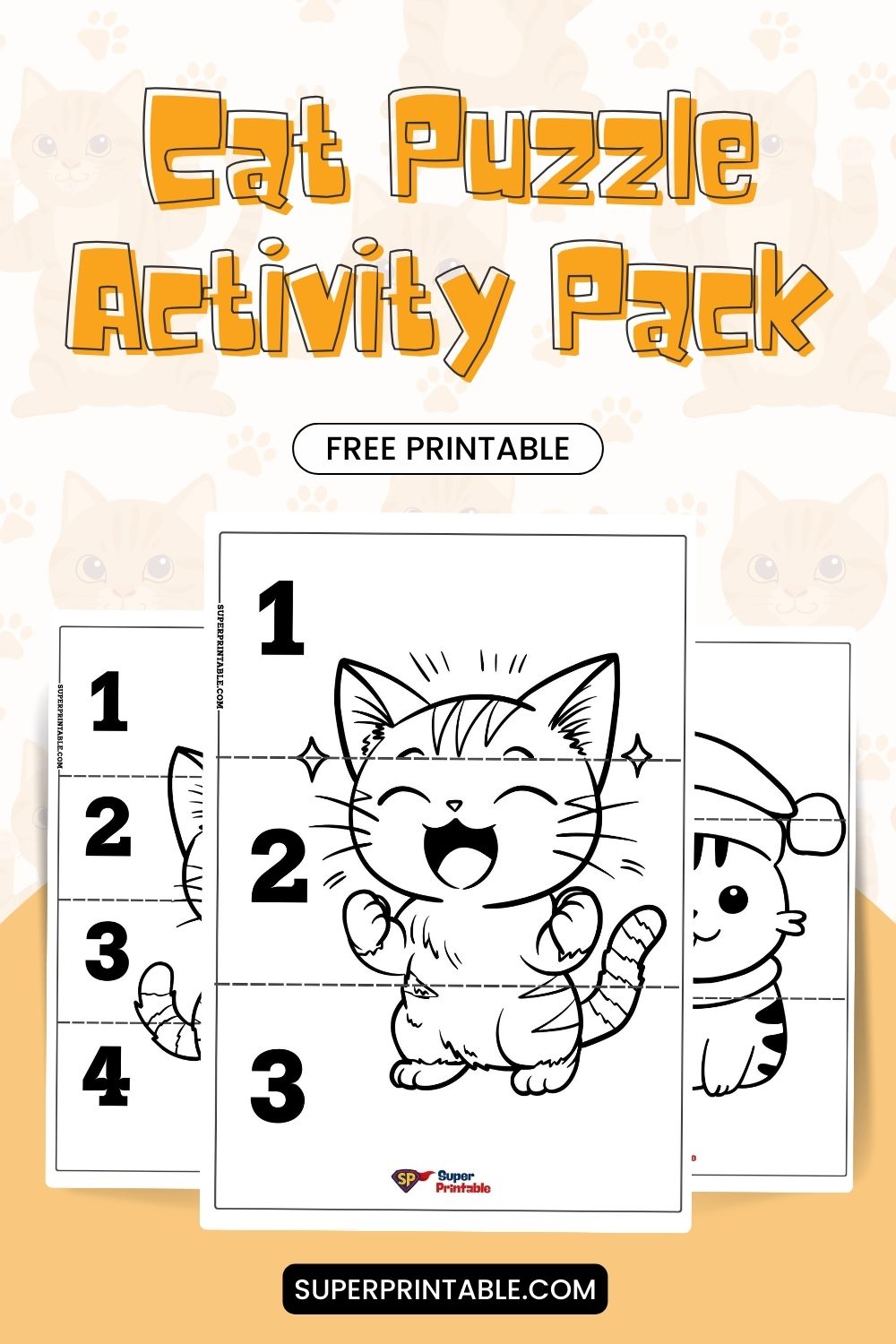 8 Cat Puzzle Activity Pack Printable Pinterest Image