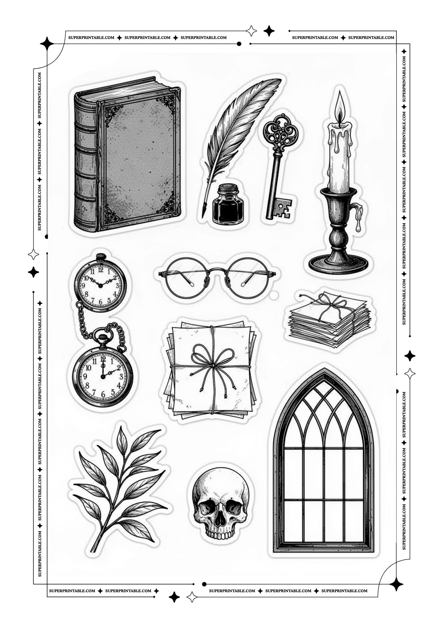 Aesthetic Sticker Coloring Pages (Free PDF Printables)