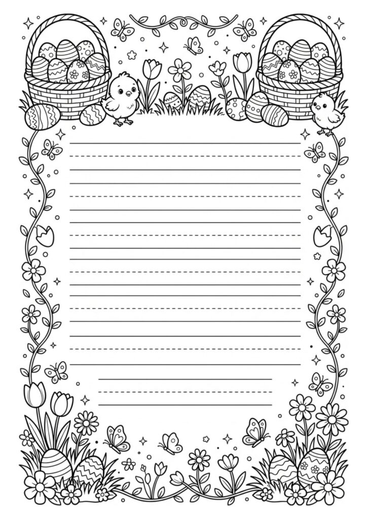 Cute Easter Writing Paper Pack for Kids (Free PDF Printables)
