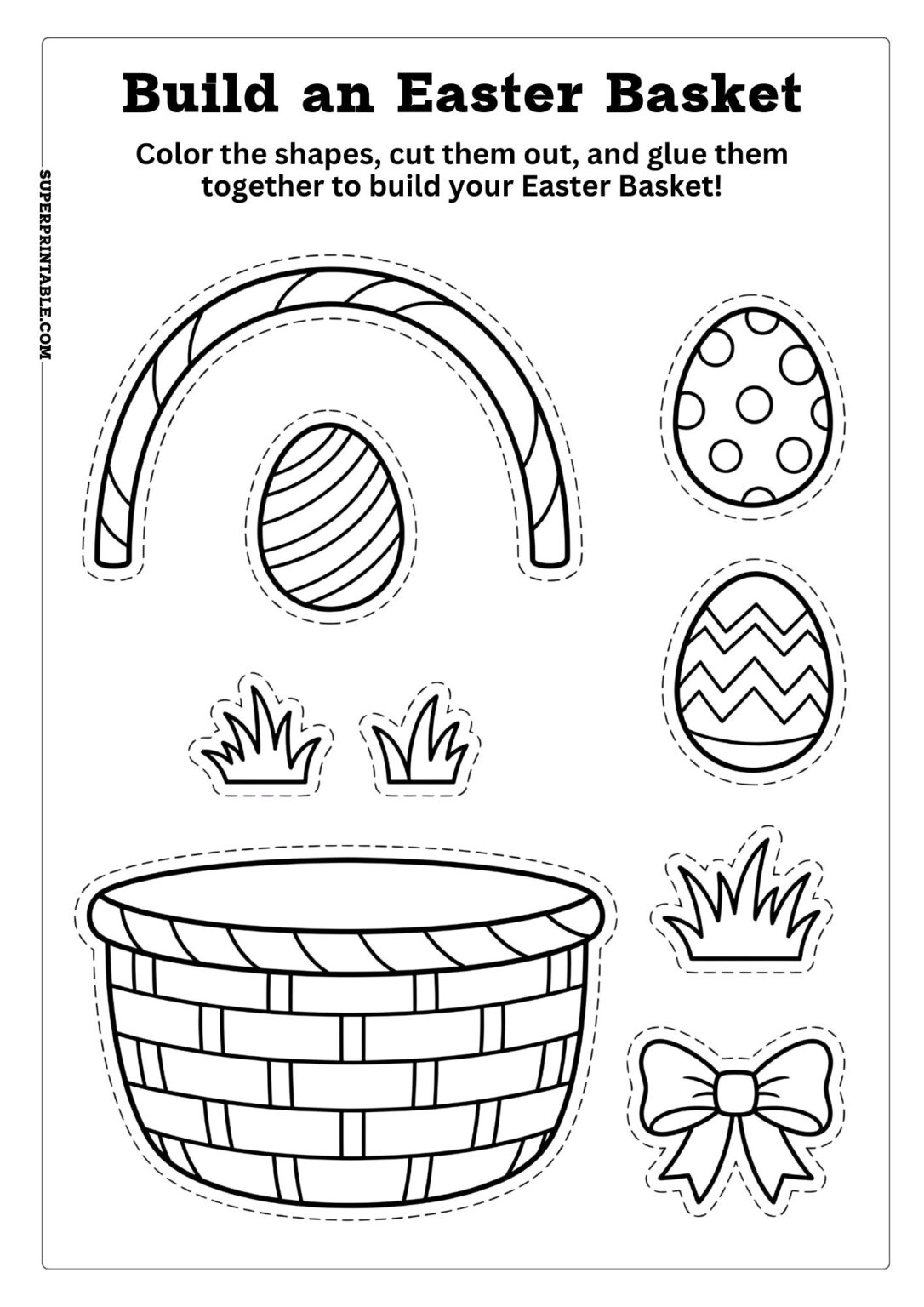 DIY Build An Easter Basket Craft & Coloring (Free PDF Printables)