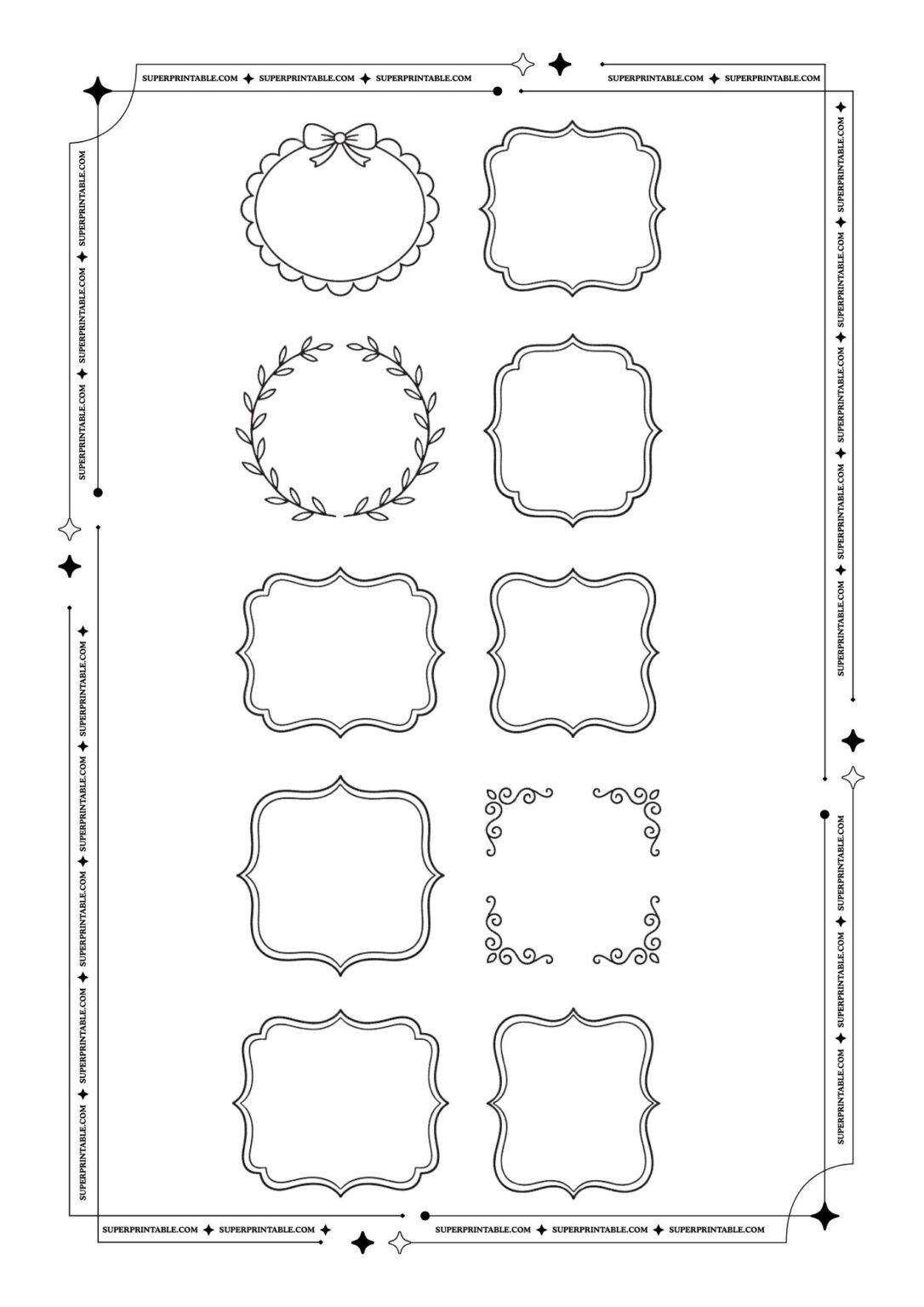 40 Decoration Frames (Free PDF Printables)