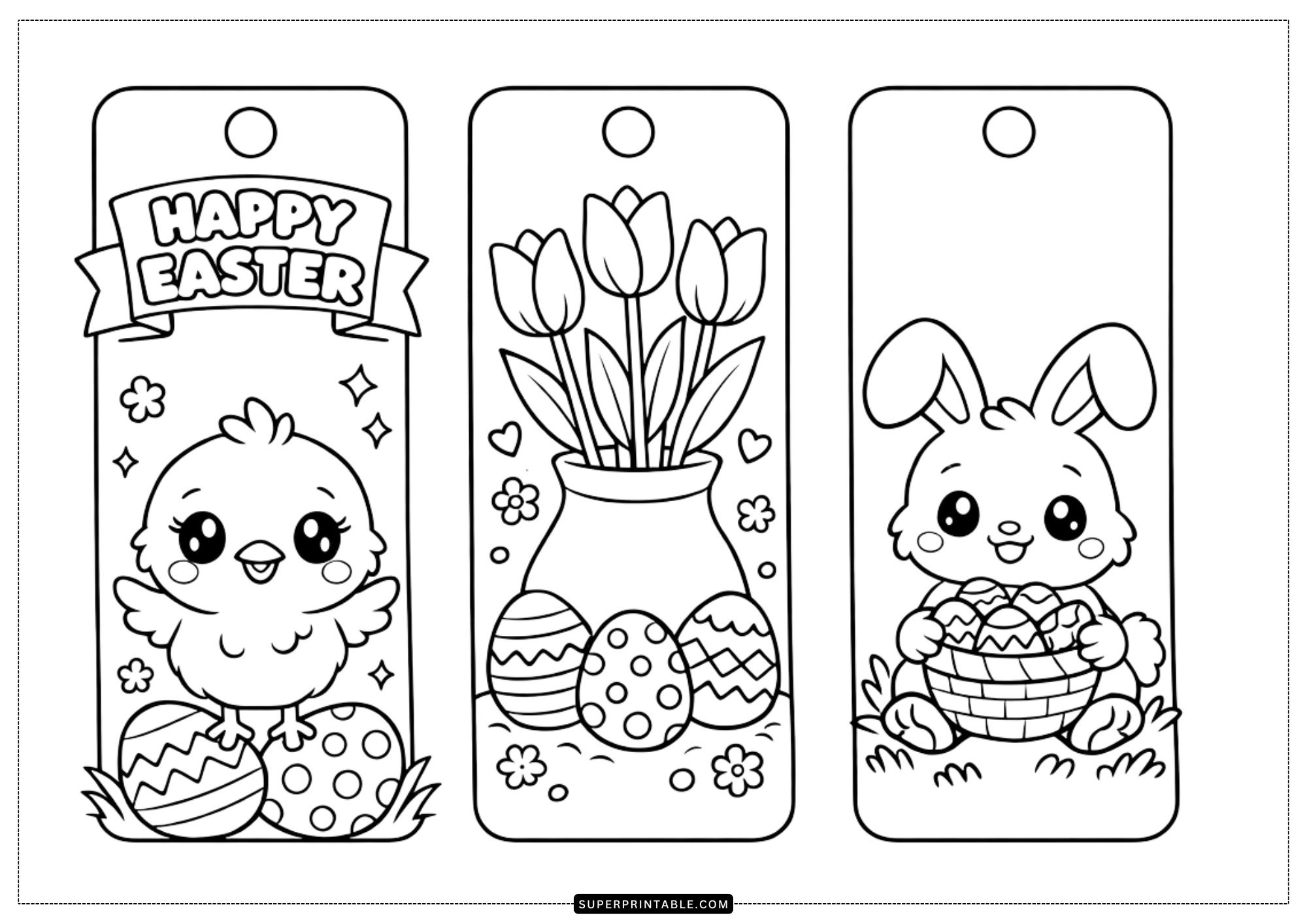 10+ Easter Bookmark Coloring Pages (Free Printable PDF)