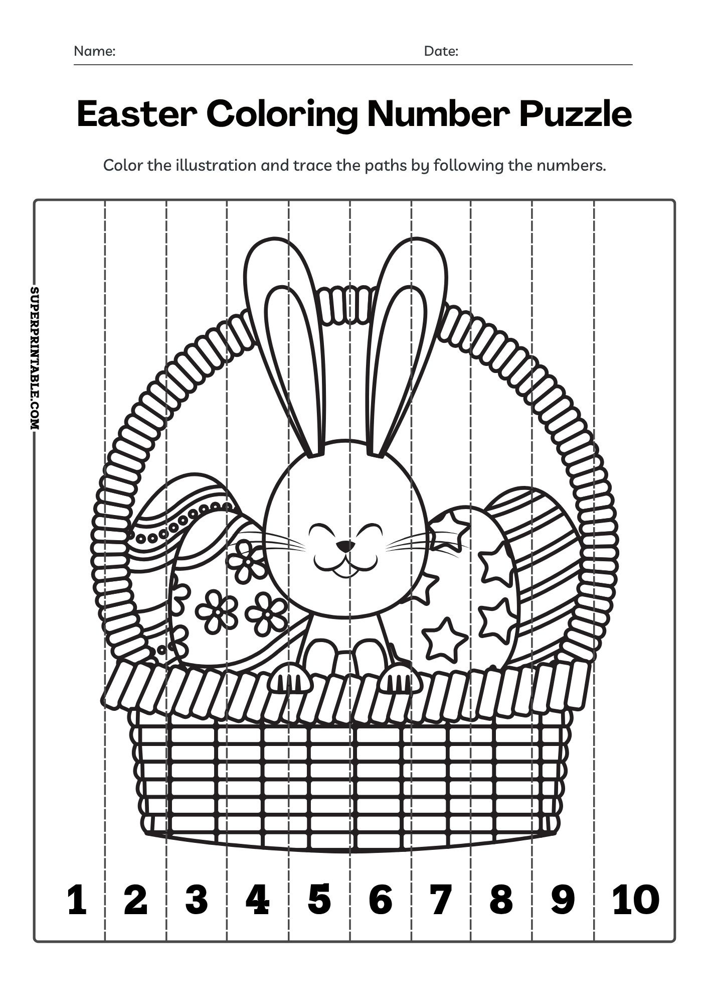 Easter Coloring Number Puzzle 1