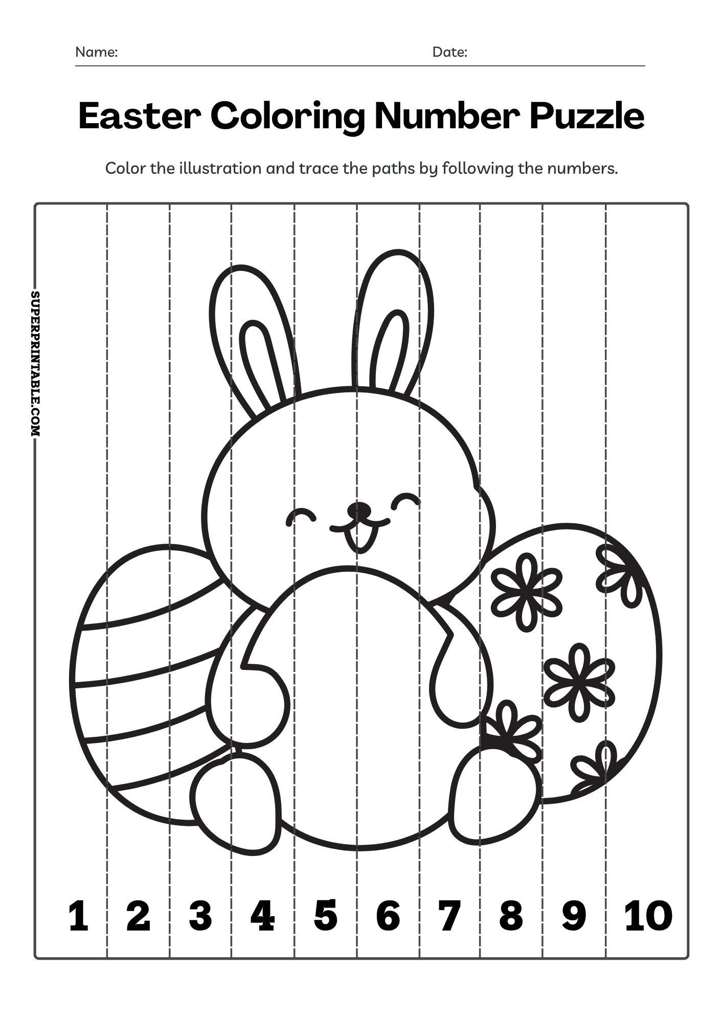 Easter Coloring Number Puzzle 2