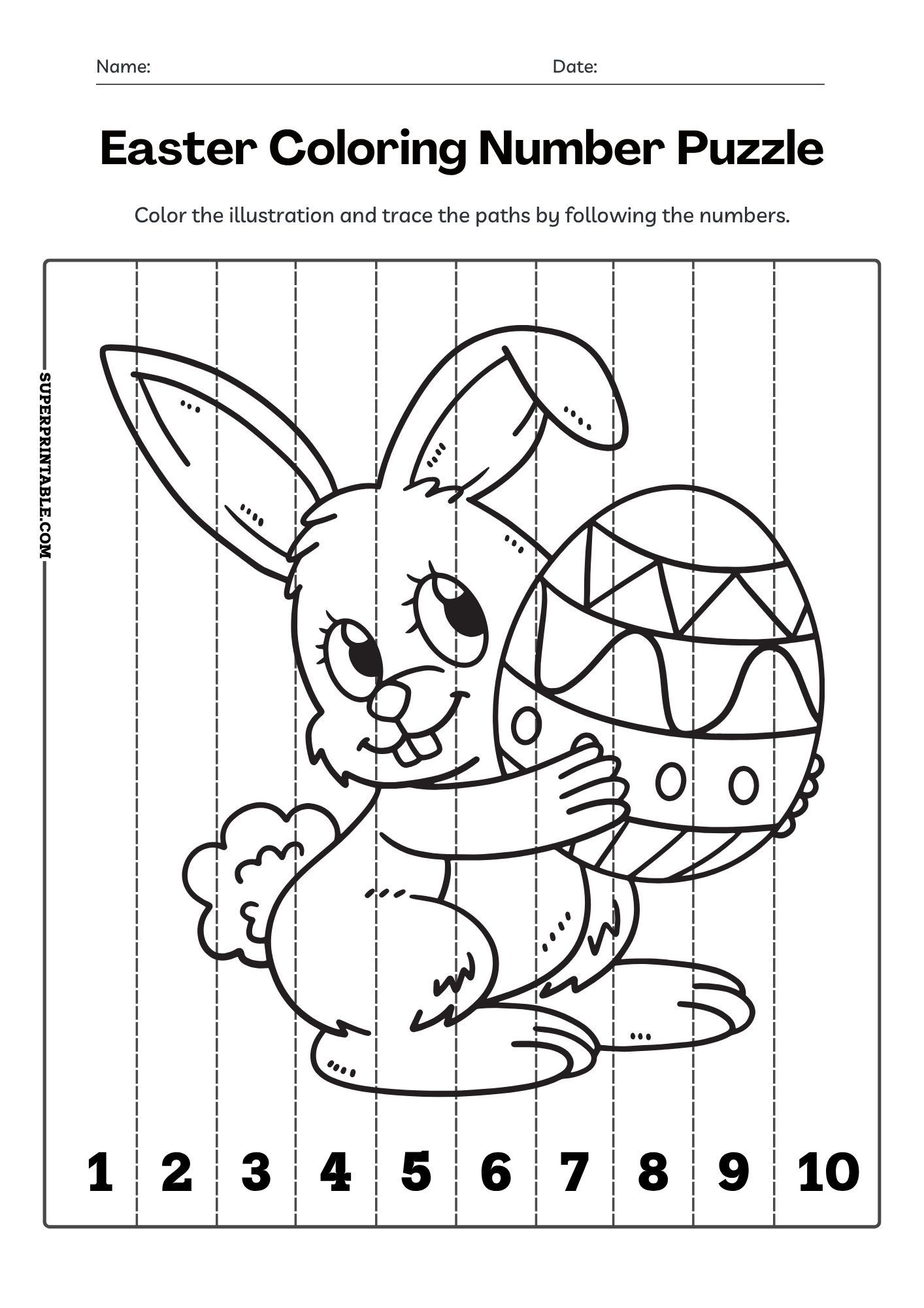 Easter Coloring Number Puzzle 3