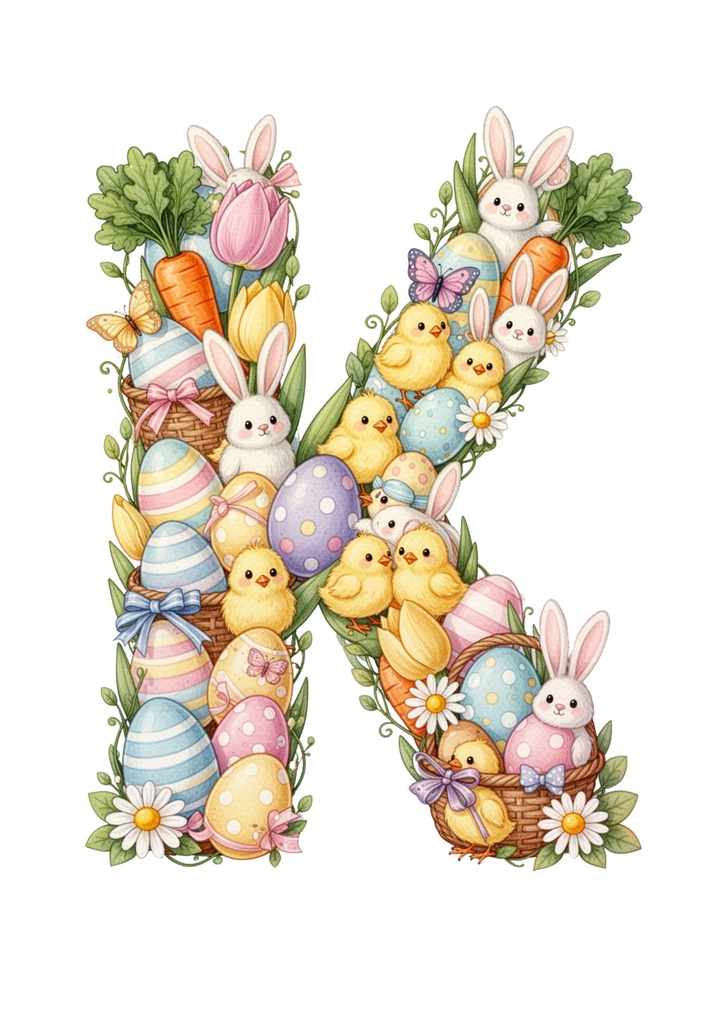 Easter Decoration Alphabet & Numbers PNG 11