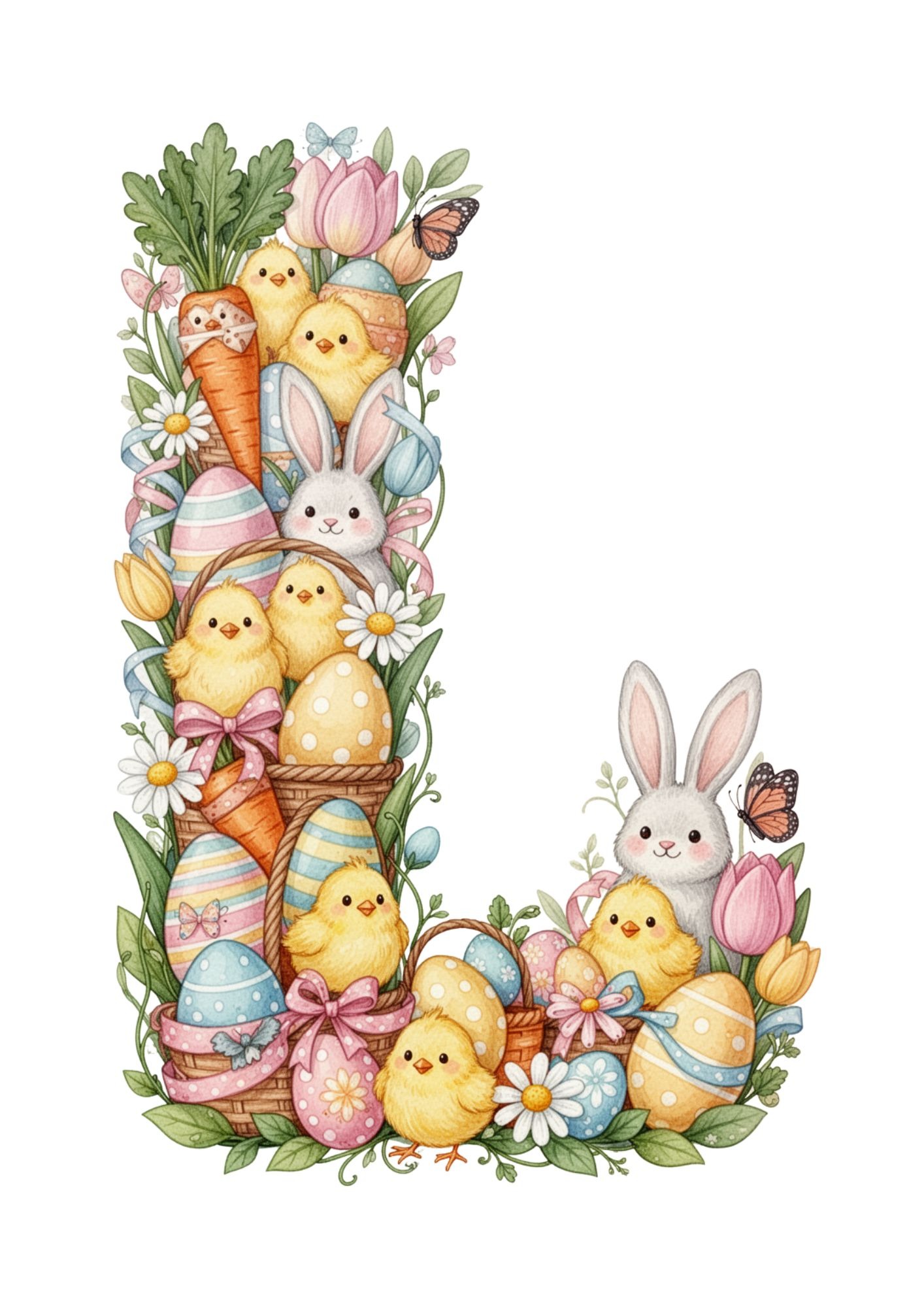 Easter Decoration Alphabet & Numbers PNG 12