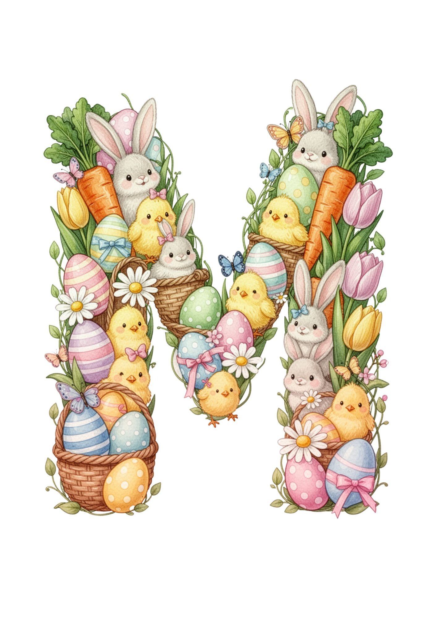 Easter Decoration Alphabet & Numbers PNG 13
