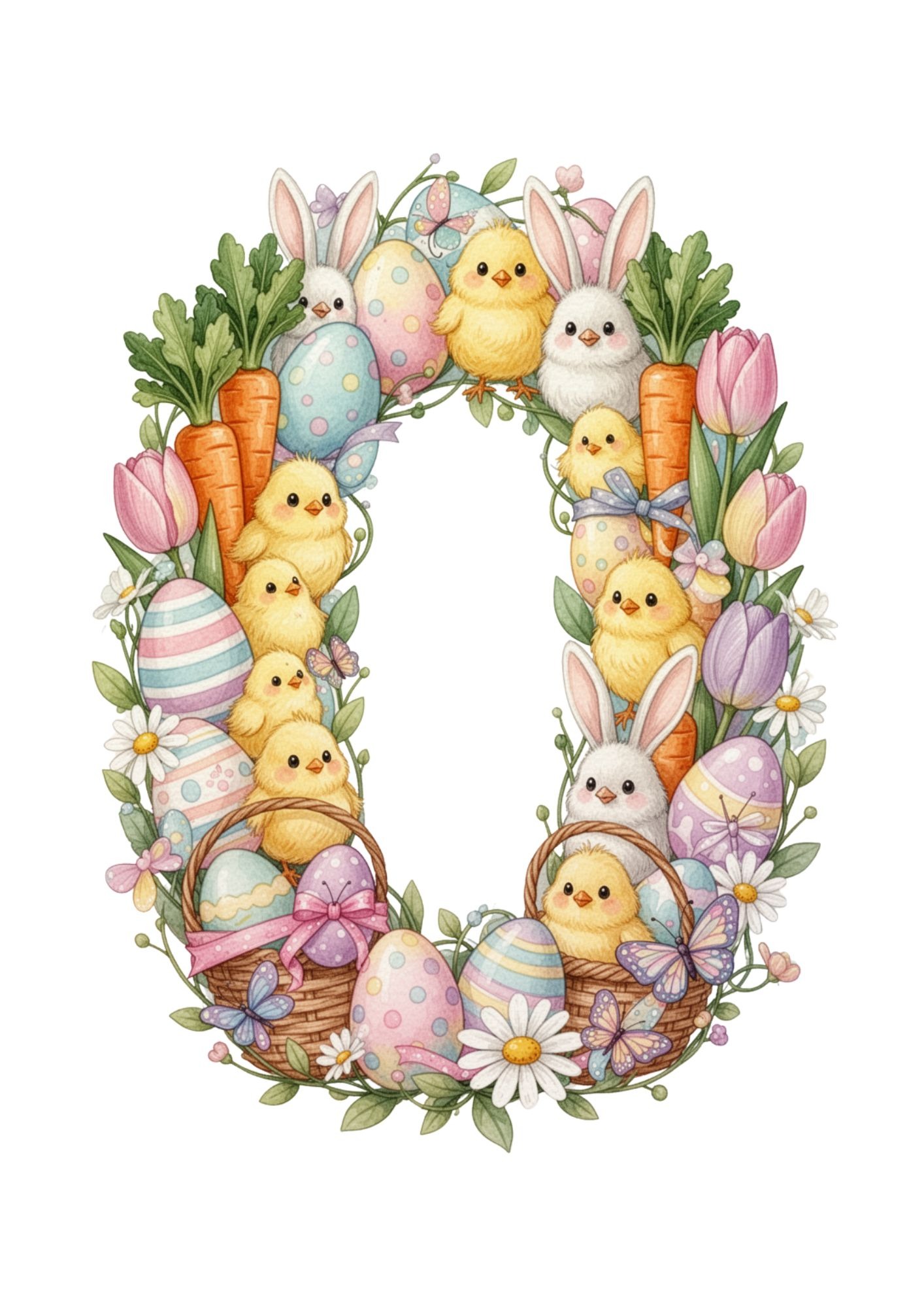Easter Decoration Alphabet & Numbers PNG 15
