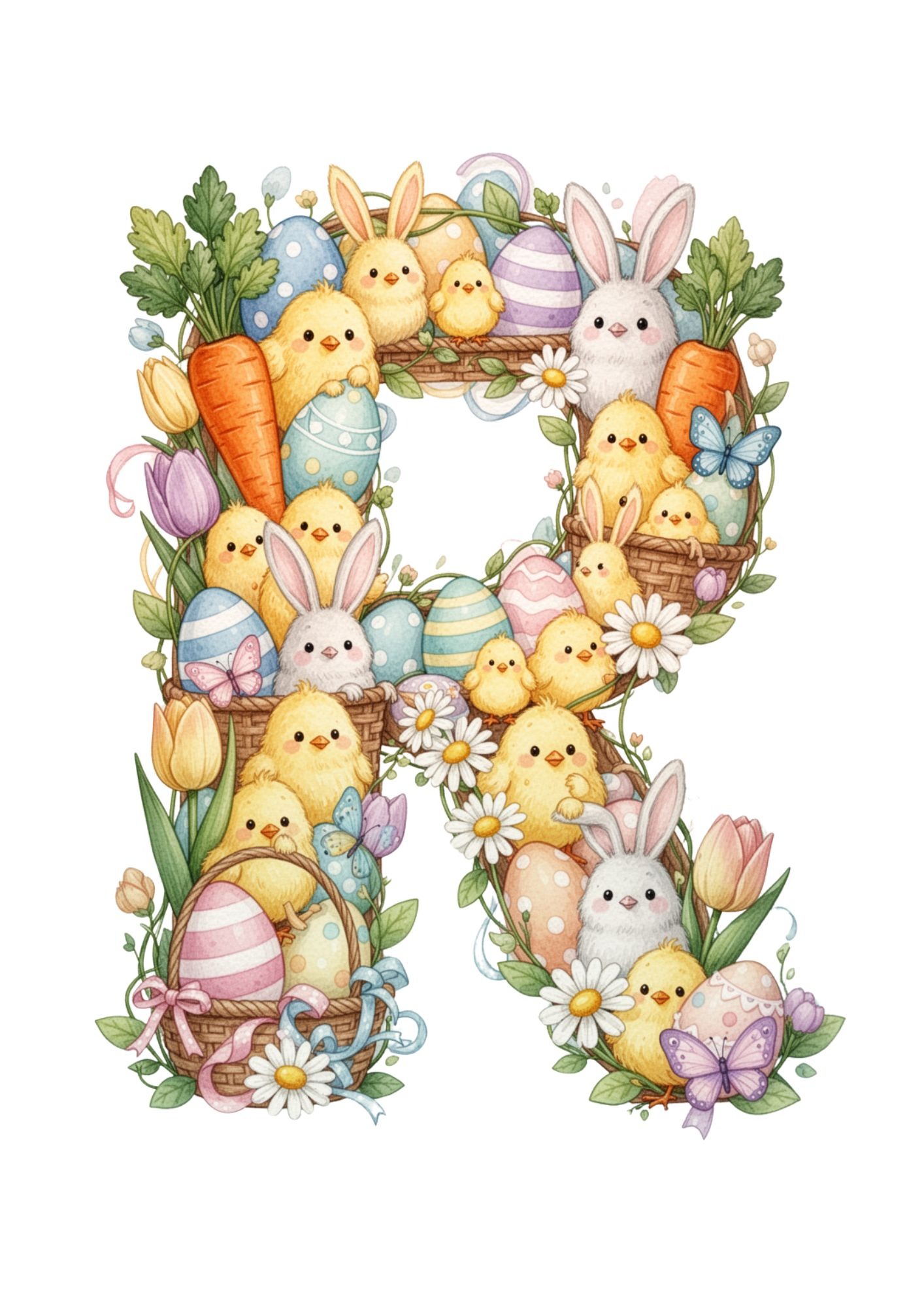 Easter Decoration Alphabet & Numbers PNG 18