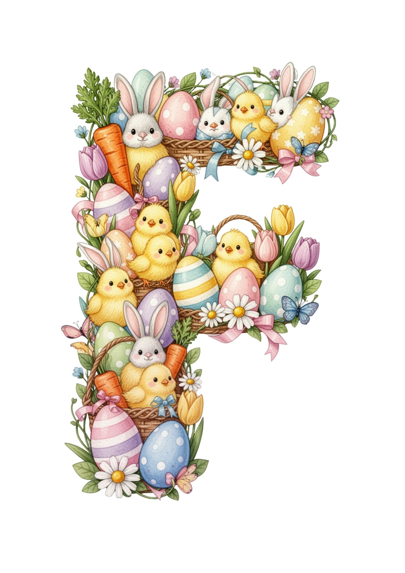 Easter Decoration Alphabet & Numbers PNG 6