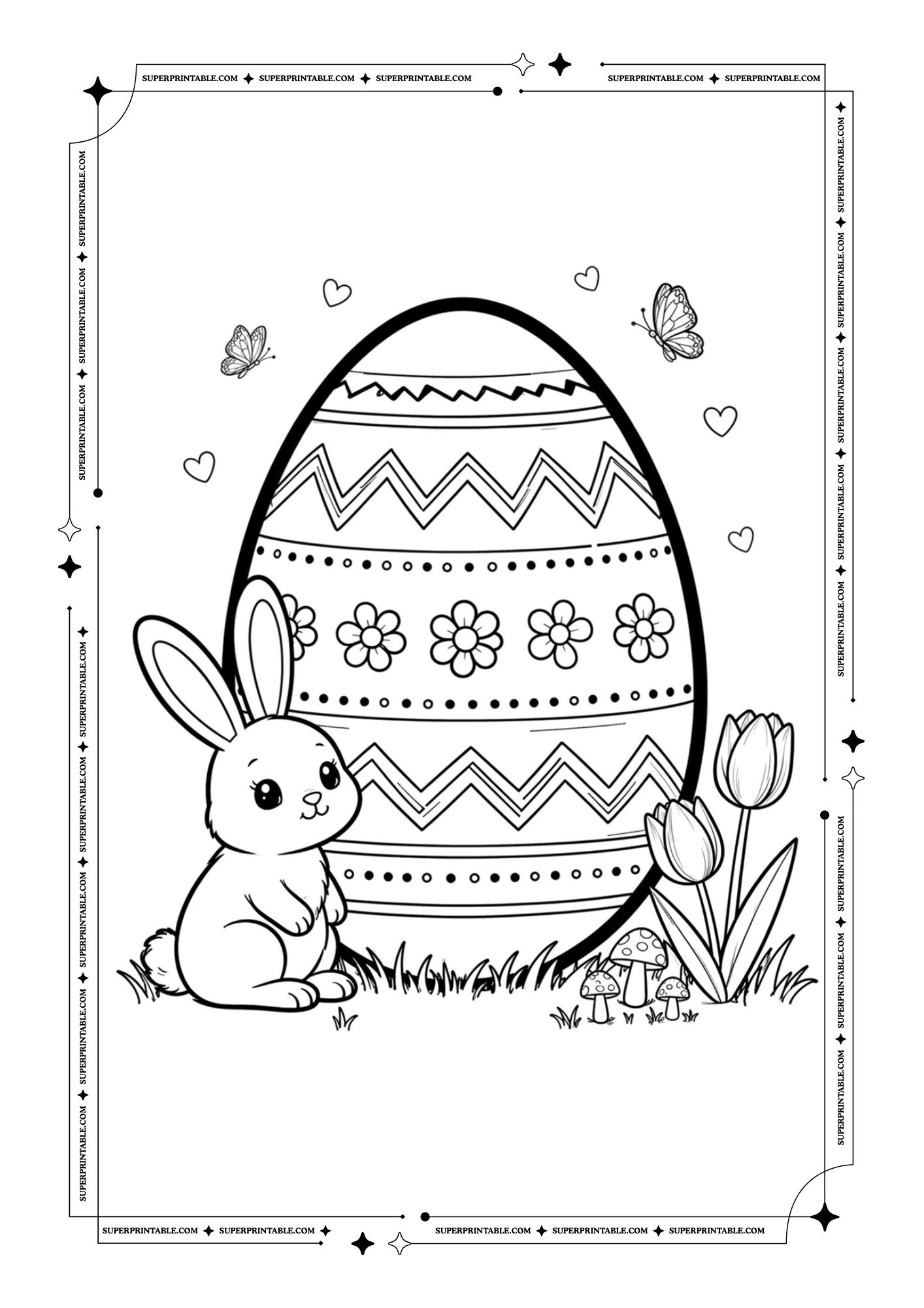 Easter Eggs Coloring Pages 1