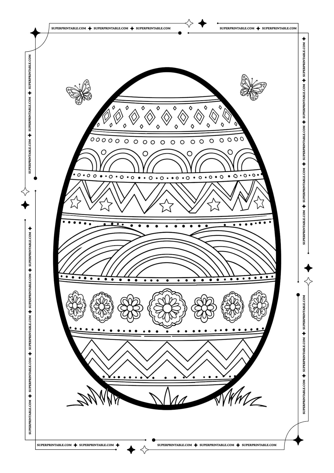 Easter Eggs Coloring Pages 4