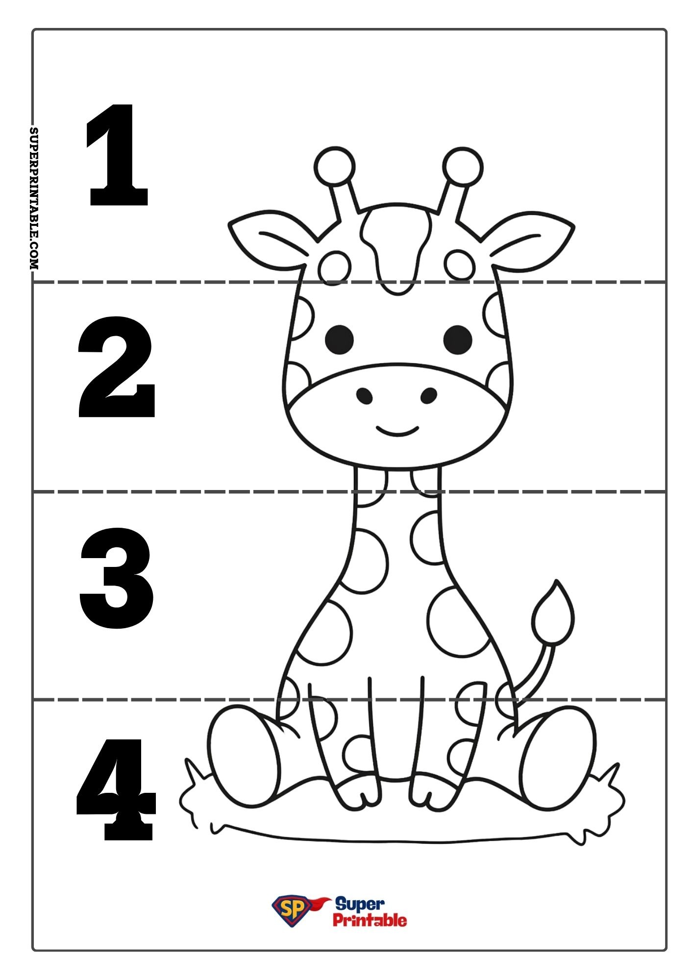 10 Giraffe Puzzle Activity Pack (Free PDF Printables)