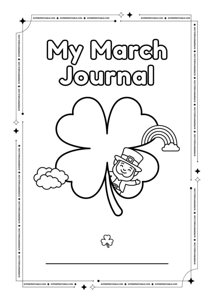Hello March Journal Coloring Activity Worksheets 3