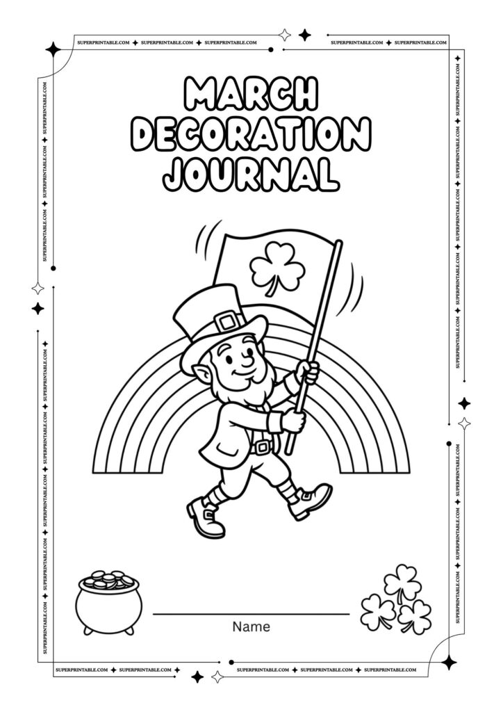 Hello March Journal Coloring Activity Worksheets 4