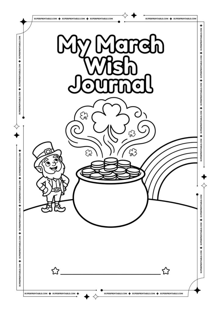 Hello March Journal Coloring Activity Worksheets 5