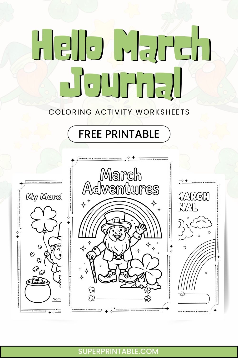 Hello March Journal Coloring Activity Worksheets Pinterest Image