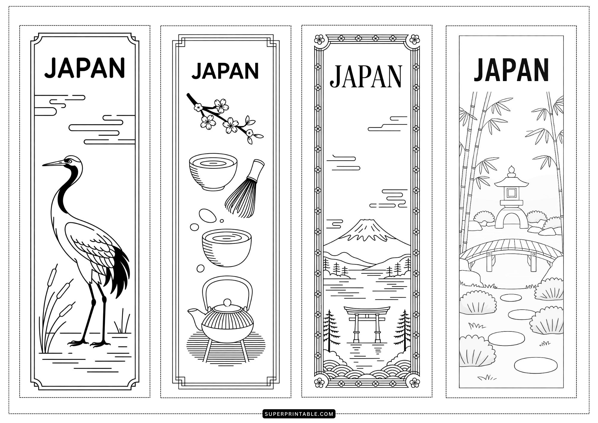 15+ Japan Coloring Bookmarks (Free PDF Printables)
