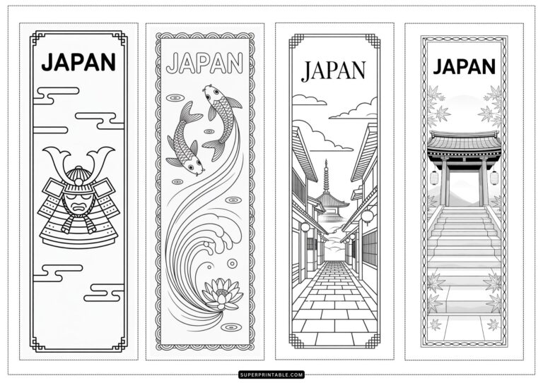 15+ Japan Coloring Bookmarks (Free PDF Printables)