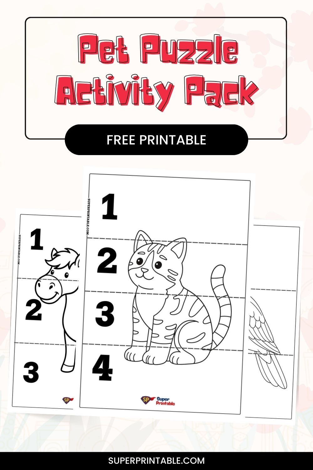 Pet Puzzle Activity Pack Pinterest Image